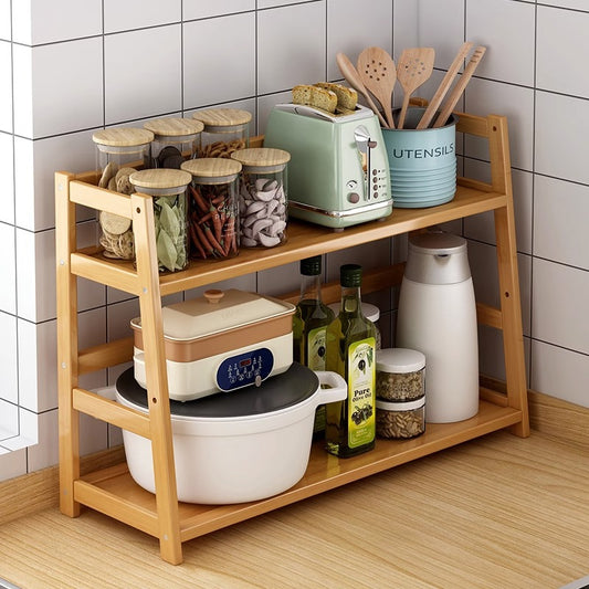 Kitchen Desktop Narrow Seam Bamboo Storage Rack