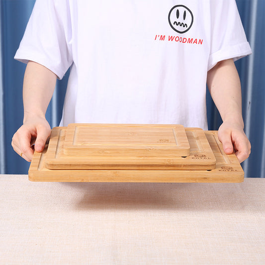 Bamboo Chopping Board Suit Cutting Board With Juice Trough