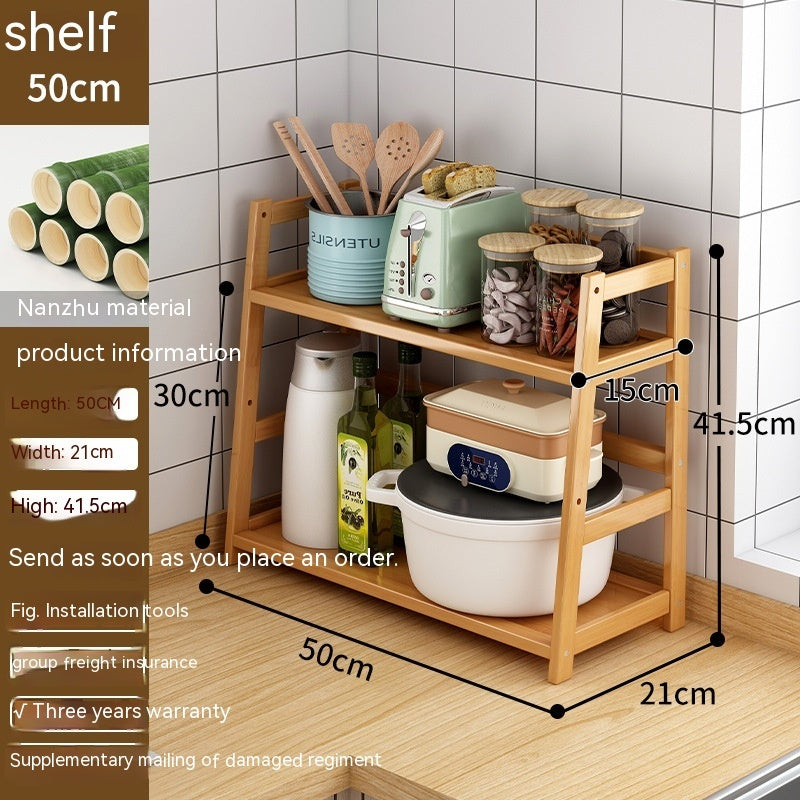 Kitchen Desktop Narrow Seam Bamboo Storage Rack