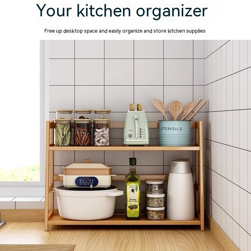 Kitchen Desktop Narrow Seam Bamboo Storage Rack