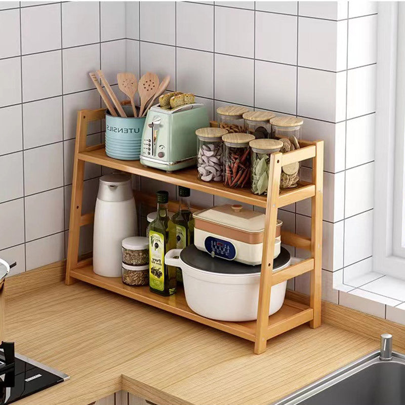 Kitchen Desktop Narrow Seam Bamboo Storage Rack