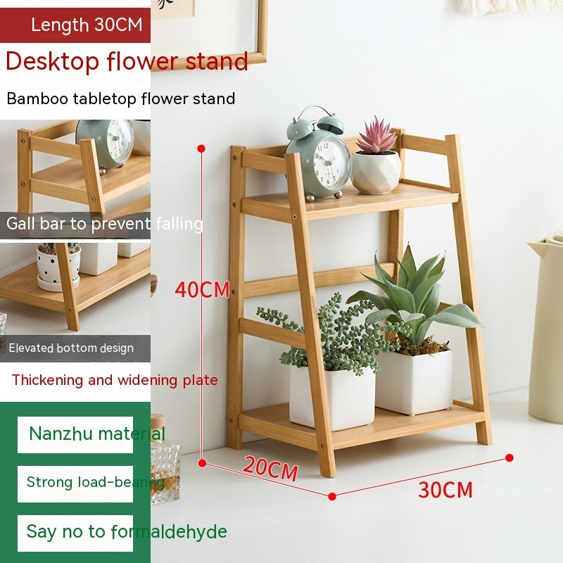 Kitchen Desktop Narrow Seam Bamboo Storage Rack