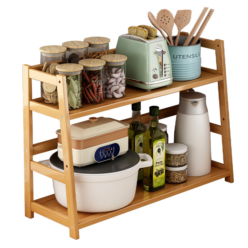 Kitchen Desktop Narrow Seam Bamboo Storage Rack