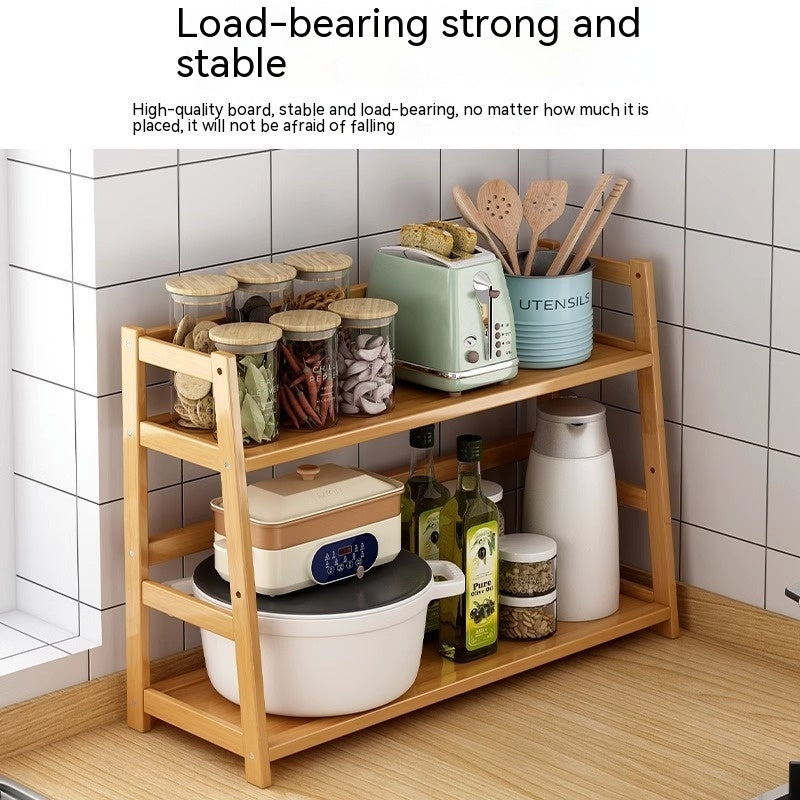 Kitchen Desktop Narrow Seam Bamboo Storage Rack